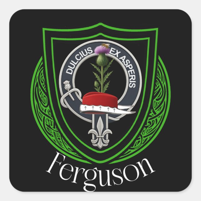 Sticker Carré Blason de Clan Écossais Ferguson  (Devant)