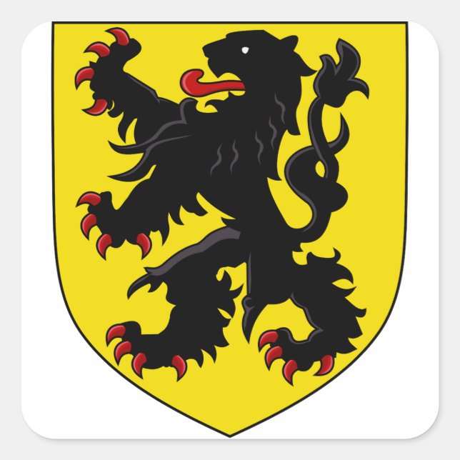 Sticker Carré Blason des Flandres (Devant)
