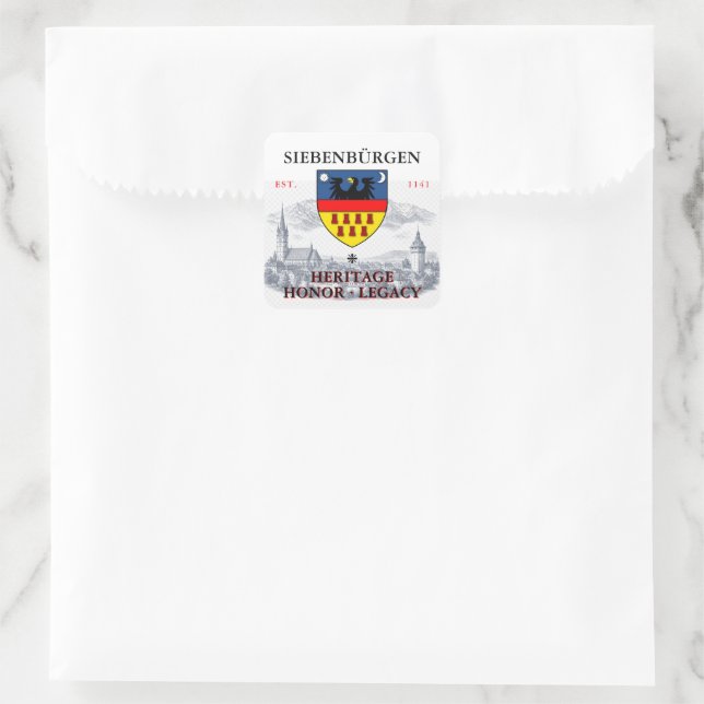 Sticker Carré Blason des Saxons de Transylvanie (Sac)