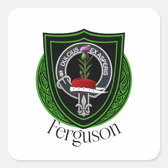 Sticker Carré Blason du clan écossais Ferguson  (Devant)