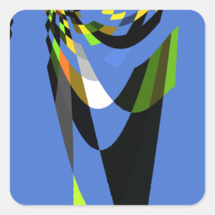 Sticker Carré Bleu Africain Tribal Motif Motif Art Imprimer