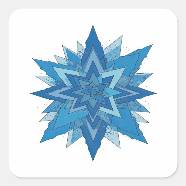 Sticker Carré Bleu branché Style Vinyl FROZEN (Devant)
