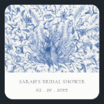 Sticker Carré Bleu Classy Aquarelle Peacock Flora Fête des marié<br><div class="desc">Collection Peacock Ornate Blue Classy - c'est une élégante aquarelle Illustration de paon floral bleu aquarelle, avec une touche minimaliste moderne. Idéal pour vos mariage et fêtes de classe moderne. Il est très facile de customiser, avec vos données personnelles. Si vous avez besoin d'un autre produit correspondant ou de la...</div>