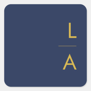 Sticker Carré Bleu de marine moderne Phoques d'enveloppe de mo