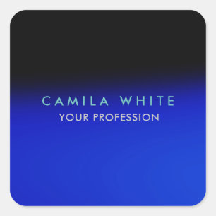 Sticker Carré Bleu de nuit Élégant professionnel classe affaires