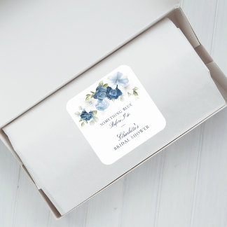 Sticker Carré Bleu Duché avant de faire Fête des mariées Florale