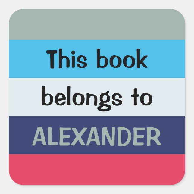 Sticker Carré Bleu Et Bourgogne (Devant)