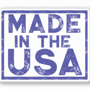 Sticker Carré bleu fabriqué aux Etats-Unis