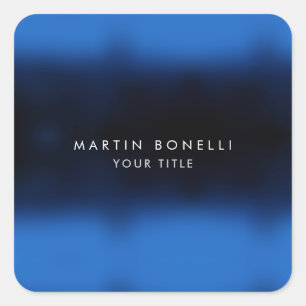 Sticker Carré Bleu foncé Minimaliste Moderne Uni