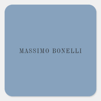 Sticker Carré Bleu Gris Minimaliste Moderne Lisible