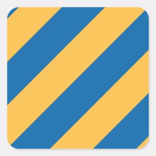 Sticker Carré Bleu jaune chaud et bleu ciel