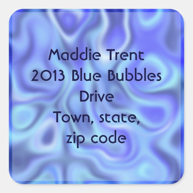 Sticker Carré bleu liquide (Devant)