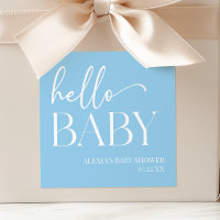 Bleu minimaliste Hello Baby shower bébé