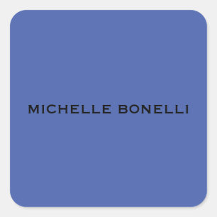 Sticker Carré Bleu Moyen Minimaliste Moderne Lisible