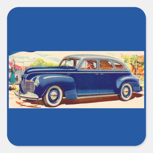 Sticker Carré bleu Plymouth 1941 (Devant)