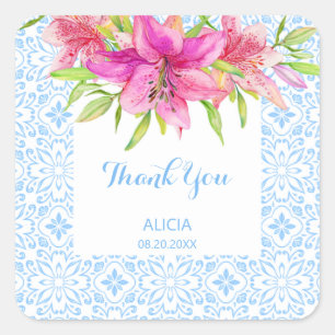 Sticker Carré Bleu Portugais Azulejo Carreaux Lily Merci