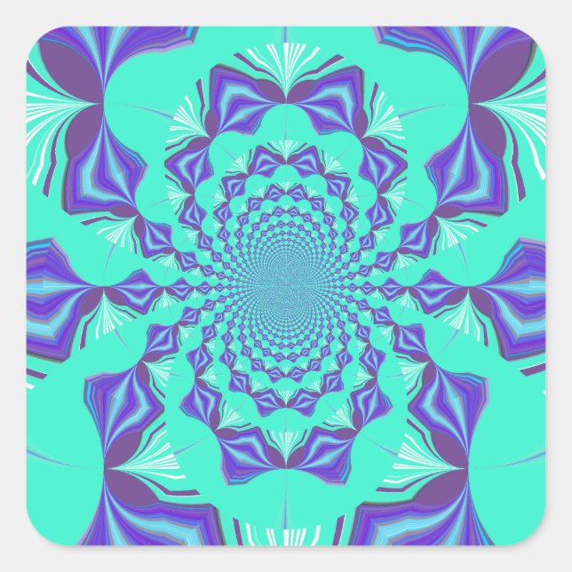 Sticker Carré Bleu précieux (Devant)