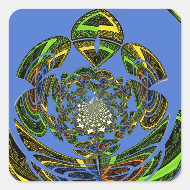 Sticker Carré Bleu traditionnel (Devant)