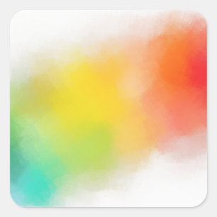 Sticker Carré Bleu Vert Rouge Jaune Orange Coloré Blanc Personna