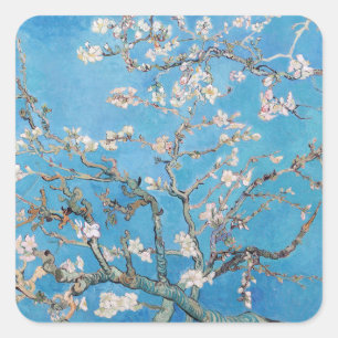 Sticker Carré Bleu Vincent van Gogh Art Peinture