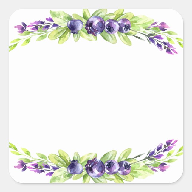 Sticker Carré Bleu Watercolor scrapbook (Devant)