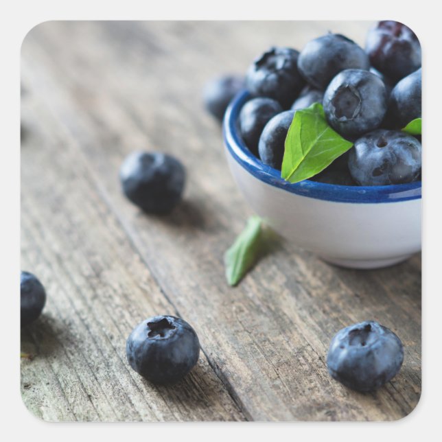 Sticker Carré Bleuets frais (Devant)