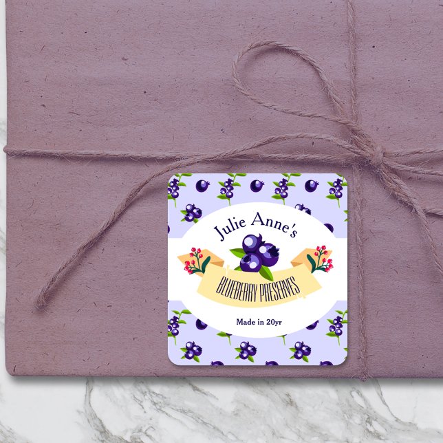 Sticker Carré ・ bleuets personnalisés conserve do-it-yourself ca (Créateur téléchargé)