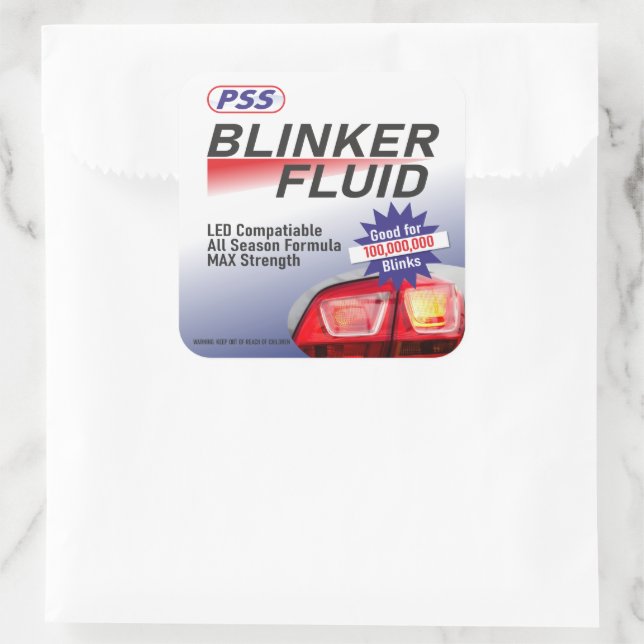 Sticker Carré Blinker Fluid autocollant, utilisé pour farcir les (Sac)