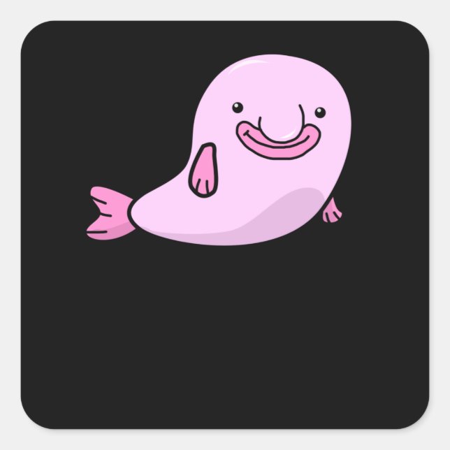 Sticker Carré Blobfish Gift Girls Boys Underwater Blobfish (Devant)