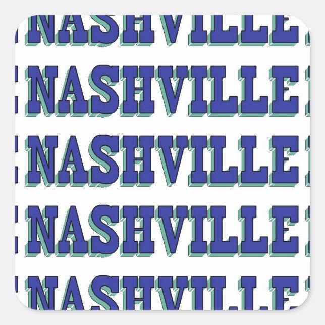 Sticker Carré Bloc bleu de Nashville (Devant)