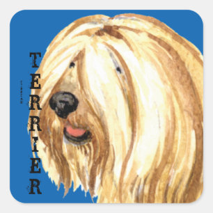 Sticker Carré Bloc de couleur Tibétain Terrier