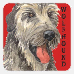 Sticker Carré Bloc de couleur Wolfhound irlandais