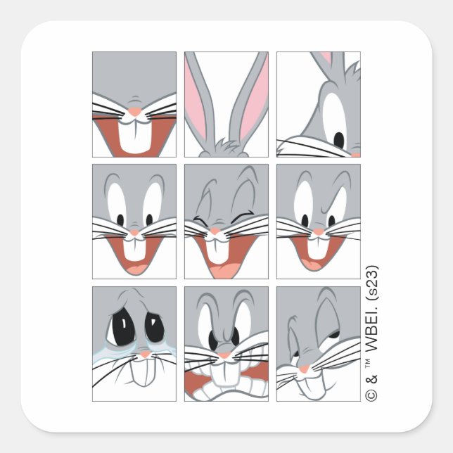 Sticker Carré Blocs d'expression BUGS BUNNY™ (Devant)