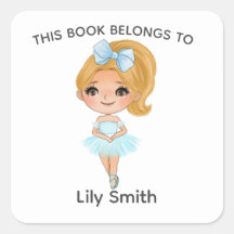 Blonde Ballerina Blue robe Nom ballet livre étique