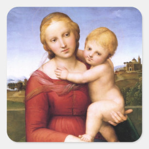 Sticker Carré Blonde Madonna et Baby Jesus