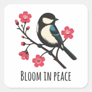 Sticker Carré Bloom en paix