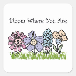 Sticker Carré Bloom Là Où Vous Êtes