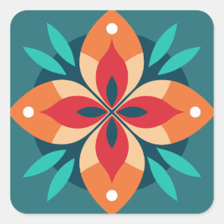 Sticker Carré Bloom rythmique