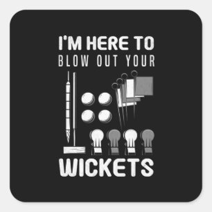 Sticker Carré Blow Your Wickets Croquet Player Croquet Racket