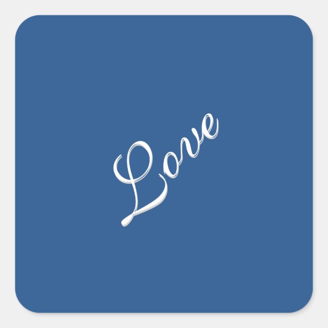 Sticker Carré Blue Attractive Calligraphie Love Mariage (Devant)
