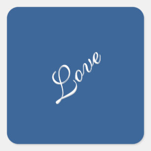Sticker Carré Blue Attractive Calligraphie Love Mariage