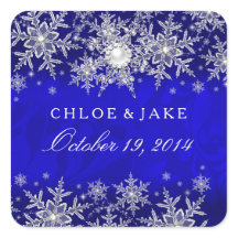 Blue Crystal Pearl Snowflake Mariage en argent