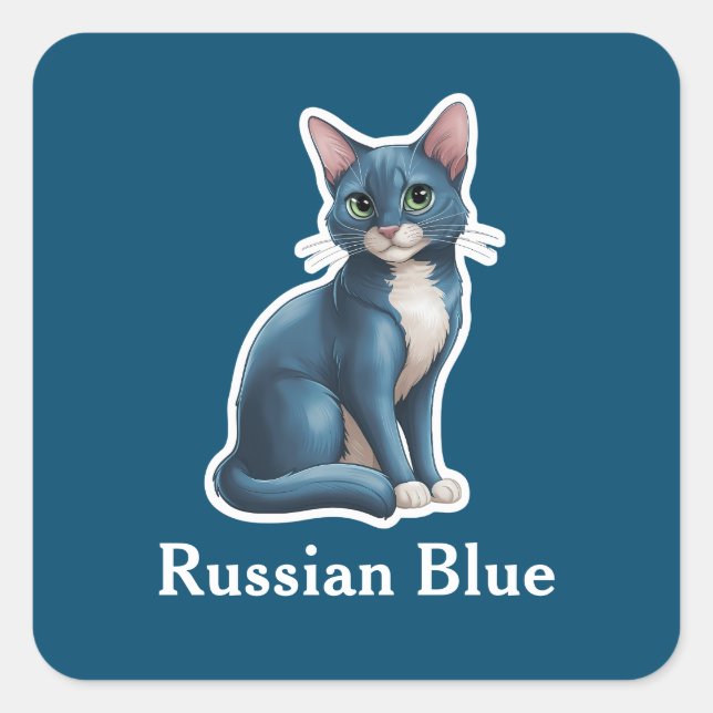 Sticker Carré Blue de Russian (Devant)