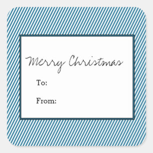 Sticker Carré Blue Diagonal Festive Stripes vacances