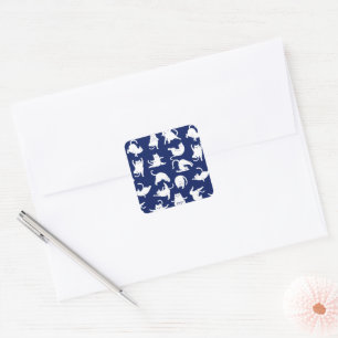 Sticker Carré Blue Funny Chat En Yoga Sports
