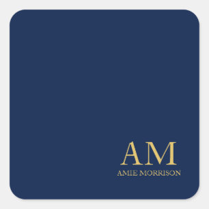 Sticker Carré Blue Gold Colours Professionnel Lettres initiales