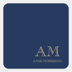 Sticker Carré Blue Gold Colours Professionnel Lettres initiales