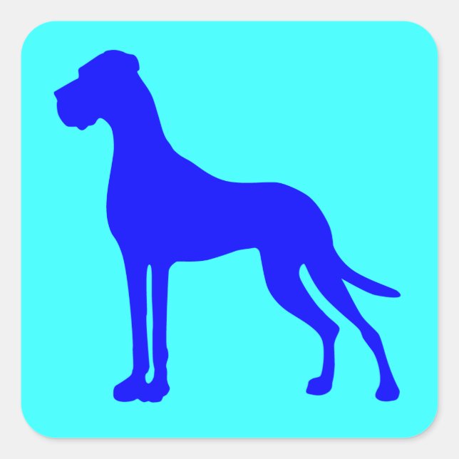 Sticker Carré Blue Great Dane (Devant)