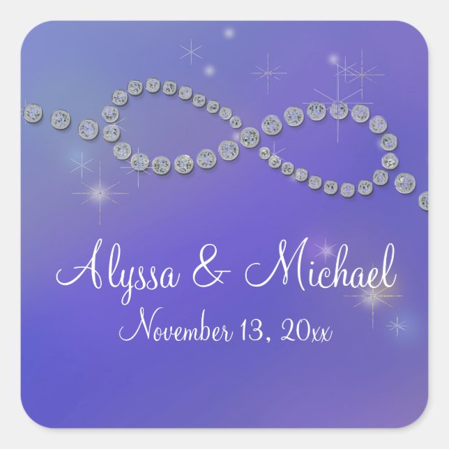 Sticker Carré Blue Infinity Symbole Sign Infinite Love Twinkling (Devant)