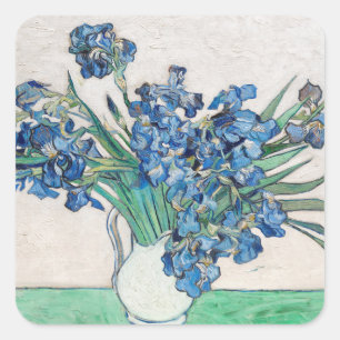 Sticker Carré Blue Irises par Vincent Van Gogh Art